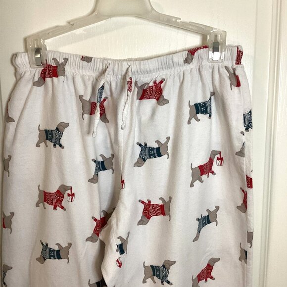 La Vie en Rose Women's Dachshund Print Flannel Cotton PJ Pajamas Set Warm Cozy - Picture 8 of 10